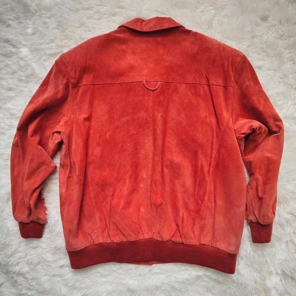Vintage Hunts Club‎ Pink Suede Leather Bomber Jacket Womens Large Cottagecore - Picture 5 of 8